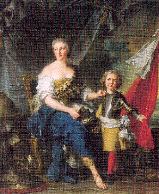 Jean Marc Nattier Mademoiselle de Lambesc as Minerva, Arming her Brother the Comte de Brionne Norge oil painting art